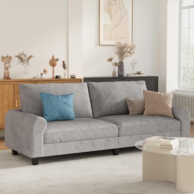 EASE MOOSE 88.5" Large Seat Velvet Loveseat Sofa, Soft Deep Seat Couches - Image 3