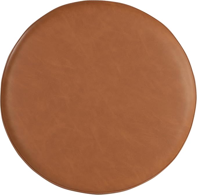 Lifestyle Solutions 19” Wentworth Ottoman Round Faux Leather Bench, Stationary - Image 4
