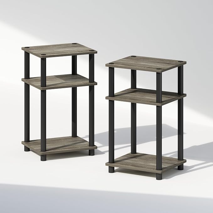Furinno Just 3-Tier Turn-N-Tube Open Storage Nightstand, Plastic Poles - Image 7