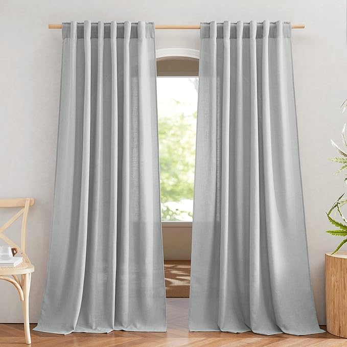 NICETOWN Linen Light Gray Curtains by NICETOWN