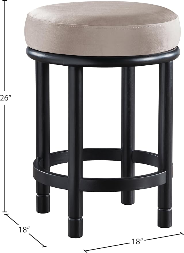 Meridian Furniture 977Taupe-C Monette Collection Art Deco Counter Stool - Image 3