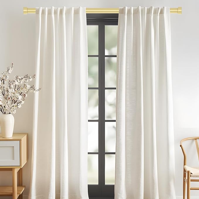 VOIIY 2 Pack Gold Curtain Rods for Windows 18 to 42 Inch, Size:18''-42'' - Image 2
