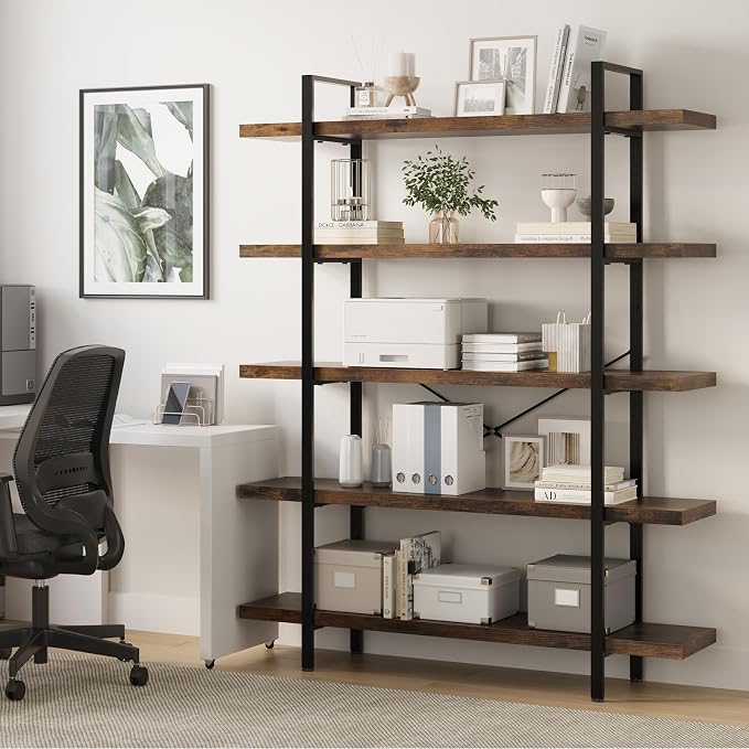 OtterOasis Heavy Duty 5-Tier Industrial Bookcase, 120lbs Shelf Capacity - Image 5