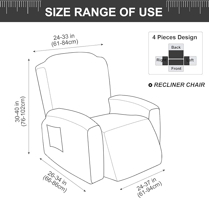 Genina Recliner Chair Cover, Stretch Reclining Chair Covers, Recliner Sofa - Image 5