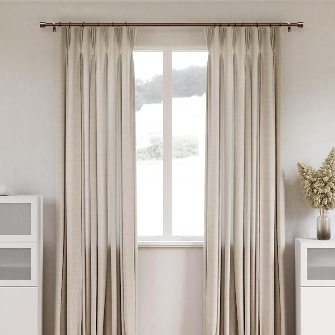 GEEBOBO Bronze Curtain Rods for Windows 72 to 144 Inch, 1 Inch Long Adjustable - Image 3