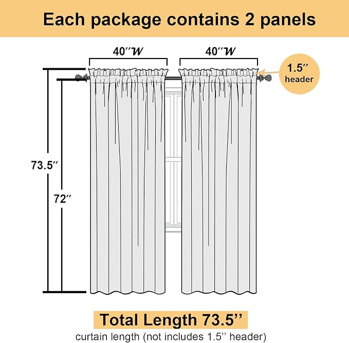 Lecloud Charcoal Grey Sheer Curtain Panels 72 Inch Length, Light Filtering - Image 3