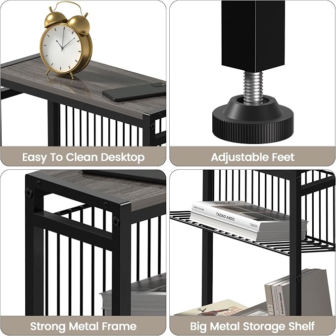 End Table for Small Space, 3-Tier Narrow Side Table - Image 5