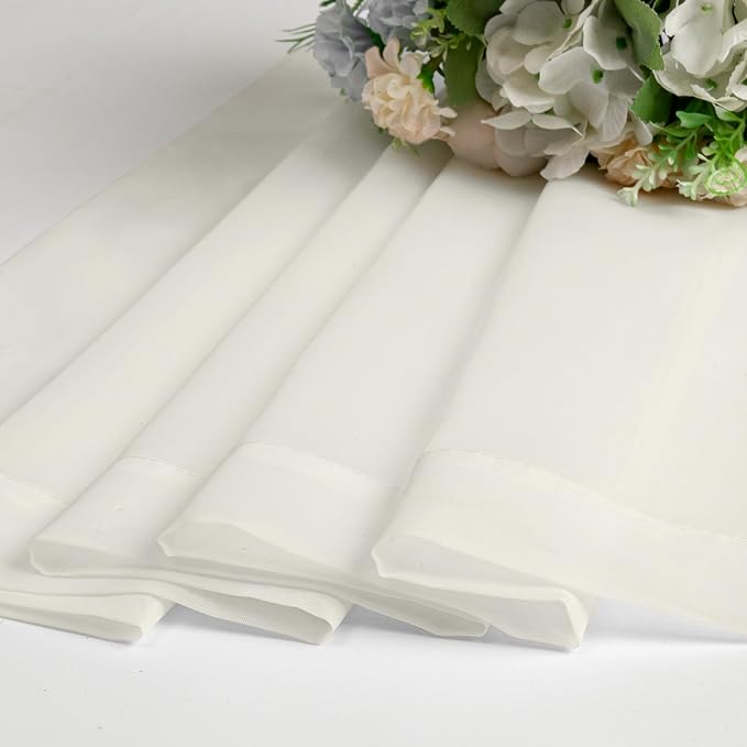 Lecloud Ivory Sheer Curtains 68 Inch Length 2 Pcs, Light Filtering Rod Pockets - Image 6