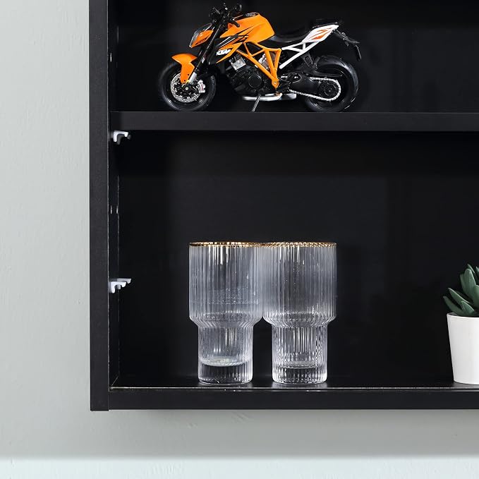 HOMCOM 5-Tier Display Cabinet, Glass Door Cabinet - Image 8