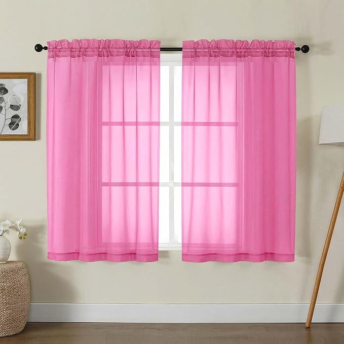 Gwine Sheer Curtains for Living Room 45 inch Length by Gwine