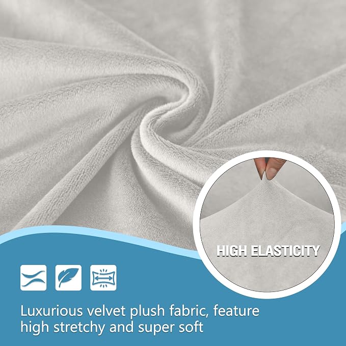 HDCAXKJ Corner Sectional Couch Covers Velvet Stretch L Shape Sofa Cover Soft - Image 3