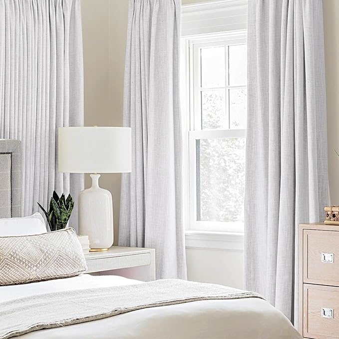 MIULEE Linen Texture 90 Inches Curtains - Image 2