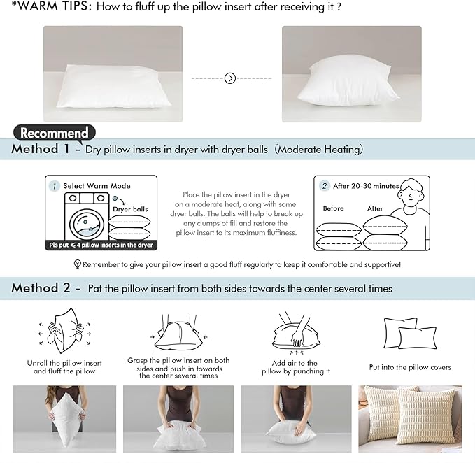 MIULEE 16x16 Pillow Inserts - Image 8