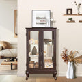 Curio Cabinet with Lighted Display, Glass Display with Mirrored Back, Vintage by Firscook