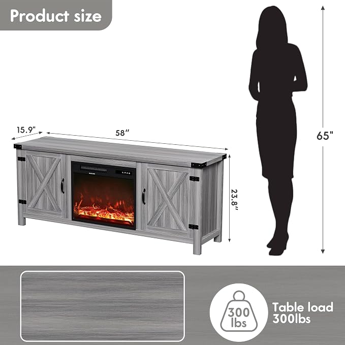 YESHOMY Fireplace TV Stand - Image 3