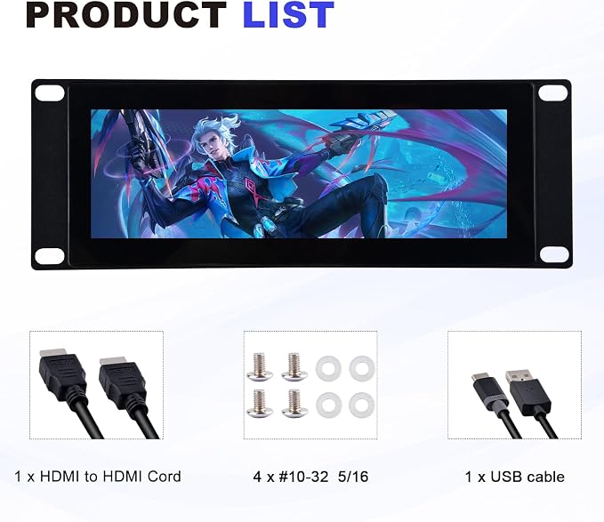 GeeekPi 7.84 inch 1280x400 LCD Touch Screen 2U Rack Mount Monitor - Image 9