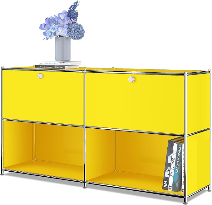 Metal Sideboard with 2 Flap Doors, DIY Modern Home Furnishing, Foyer by SIMPLINK