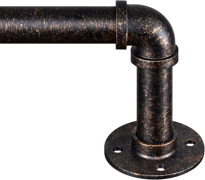 Zeerobee Curtain Rods for Windows 32 to 48, 1 Inch Industrial Wrap Around by zeerobee