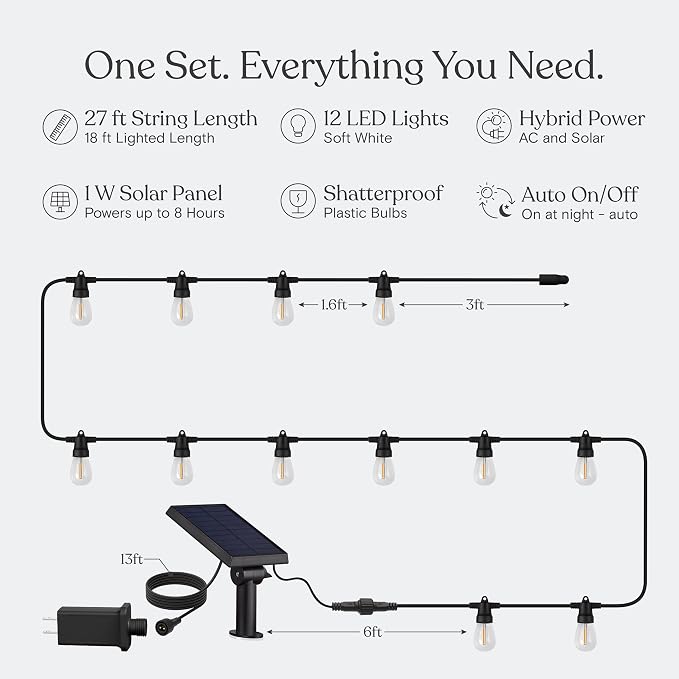 Brightech Ambience Hybrid Outdoor String Lights - Image 5