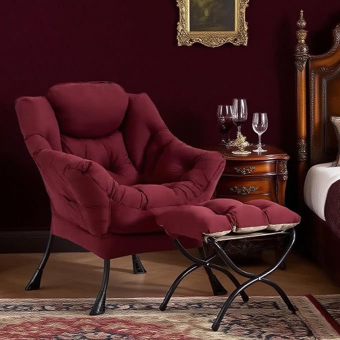 Tiita Lazy Chair with Ottoman, Comfy Leisure Sofa Armchair with Ottoman - Image 3