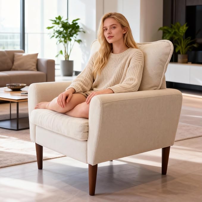 OLIXIS Comfy Accent Chair for Living Room Bedroom and Waiting Room, Upholstered - Image 5