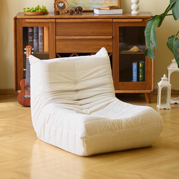 N&V Fireside Floor Sofa- Mid-Century Modern Armless Lounge Chair by NV