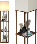 SUNMORY Floor Lamp with Shelves, Modern Square Standing Lamp with 3 Color by SUNMORY