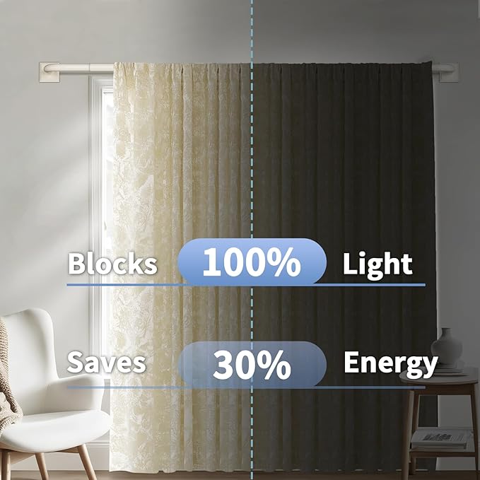 Beige White Curtain Rods for Windows 28-48Inch Heavy Duty French Return Rod - Image 4