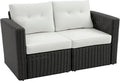 Outsunny 2 Piece Patio Wicker Corner Sofa Set, Outdoor PE Rattan Furniture by Outsunny