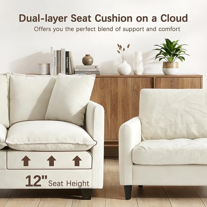 Loveseat Sofa, Comfy Chenille Small Couch - Image 4