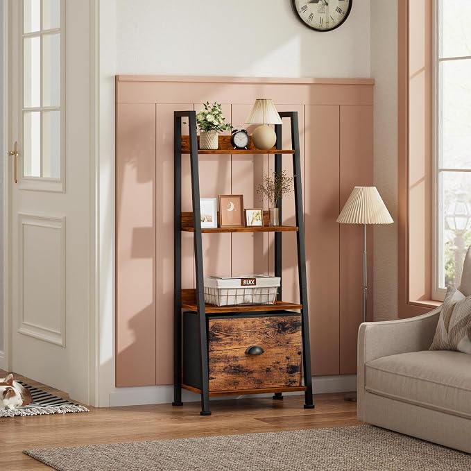 Furologee 4-Tier Ladder Shelf, Ladder Bookshelf - Image 7
