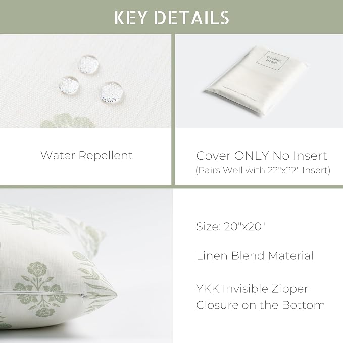 Crumbs Home Modern Farmhouse Fall Linen Indoor Outdoor Throw Pillow Cover Only - Image 5