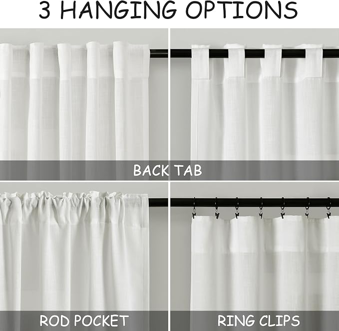 Ivory Linen Curtains 90 Inches Long - Image 3
