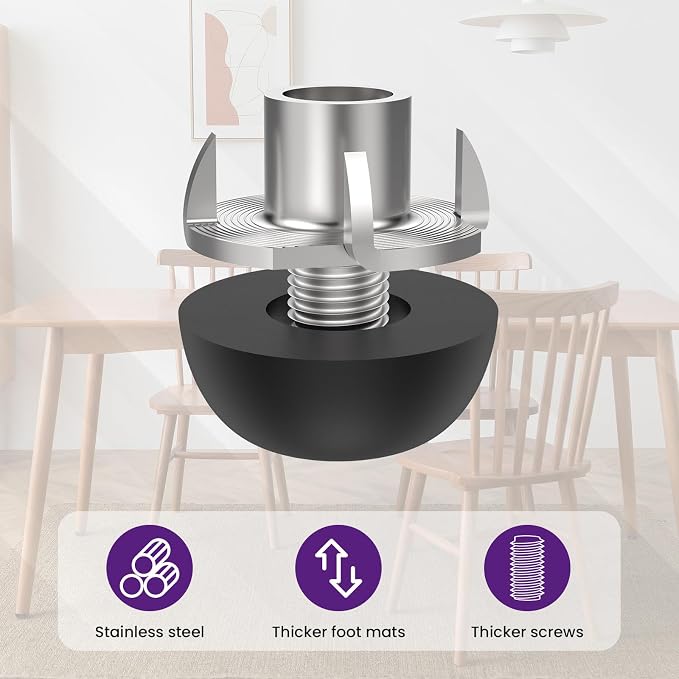 M8 Adjustable Furniture Leg, 304 Stainless Steel Furniture Feet, 8mm x 1.25 - Image 2