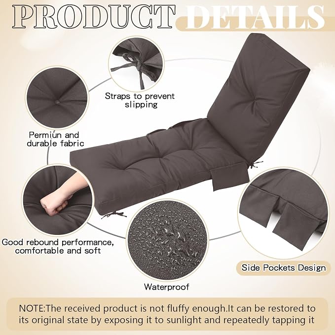 Kigley Outdoor Chaise Lounge Cushions - Image 4