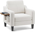 Accent Chair for Living Room Modern Linen Upholstered Armchair Side Wooden by Unknown