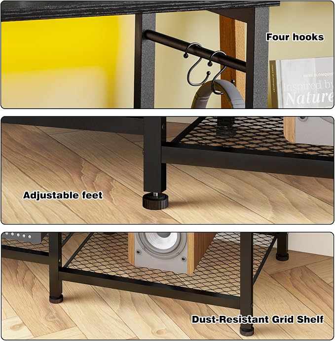 YGEOMER TV Stand for TVs Up to 55 Inch, Entertainment Center for Living Room - Image 3