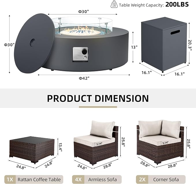 UPHA 9 Pieces Patio Furniture Sets, Wicker Outdoor Sectional Sofa Couch - Image 2
