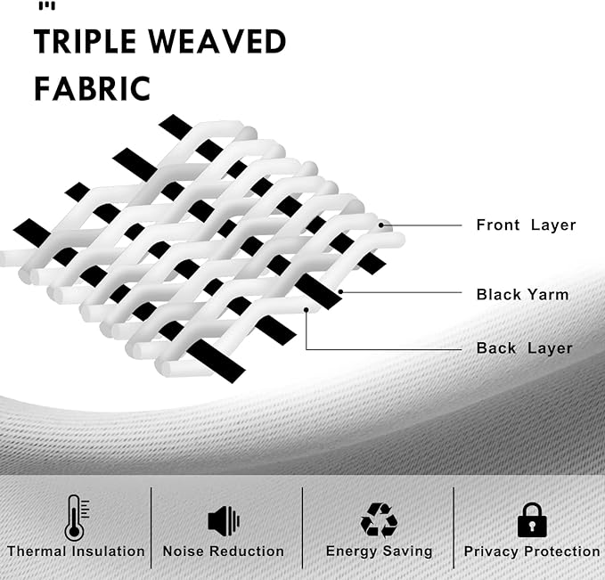 DWCN Bedroom Blackout Curtains 70 x 84 Inches Length 2 Panels Set, Solid - Image 5