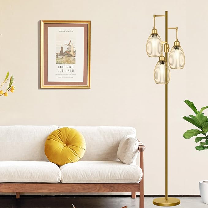 Dimmable Floor Lamp, 3 x 800LM LED Edison Bulbs Included, Farmhouse Industrial - Image 7