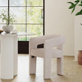 RIVOVA Modern Barrel Dining Chair, Linen Upholstered Accent Side Chair by RIVOVA