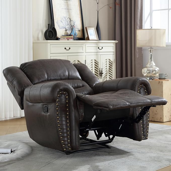 CANMOV Leather Recliner Chair Set of 2, Classic and Traditional Manual Recliner - Image 7