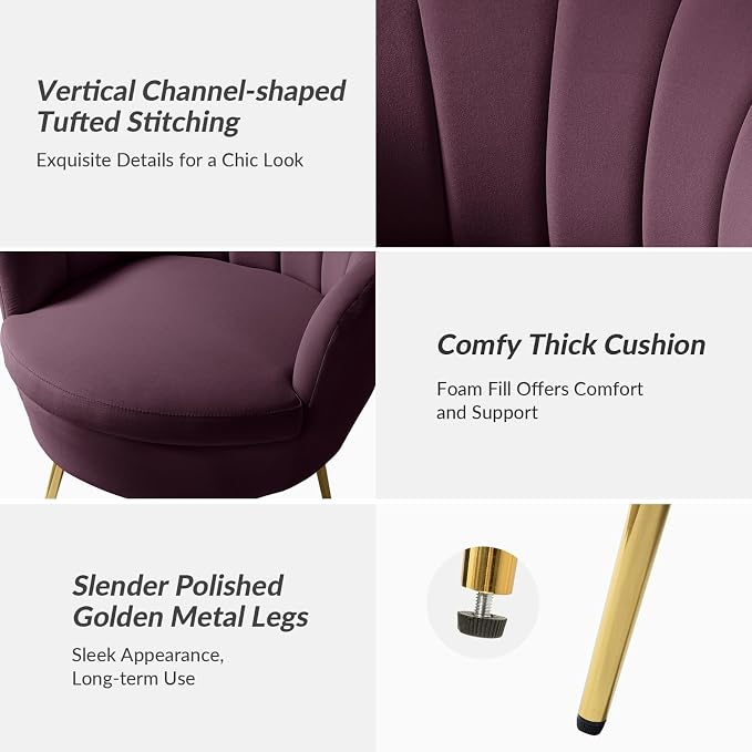 HULALA HOME Modern Velvet Accent Chairs Set of 2 - Image 6