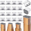 24 Pcs Chair Leg Floor Protectors Rectangle, Silicone Felt Furniture Leg Pads by Ansible