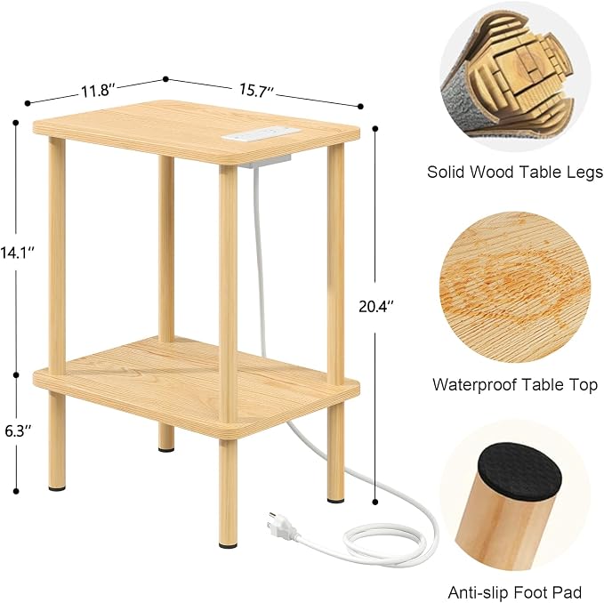 Apicizon 2 Tier End Table Set of 2, Small Side Table - Image 3