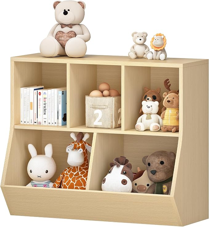 HOOBRO Kids Bookshelf, Bookcase Footboard, Toy Storage Cubby, Children's Toy - Image 9