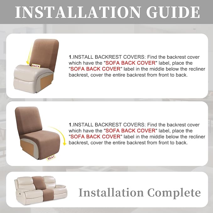 100% Waterproof Sectional Recliner Couch Covers - Image 7