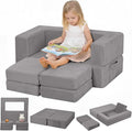 MeMoreCool Modular Kids Couch – Light Grey Foam Play Sofa Bed Convertible by MeMoreCool