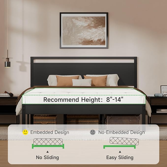 Z-hom Upgraded King Size Bed Frame, Heavy Duty Metal Sturdy King Bed Frame - Image 9