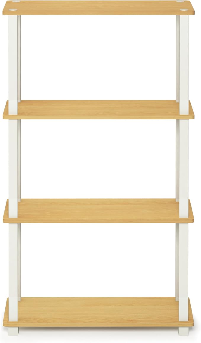 Furinno TURN-S-TUBE Storage Shelves, 4-Tier Book Shelf, Corner Shelf, Toolless - Image 4